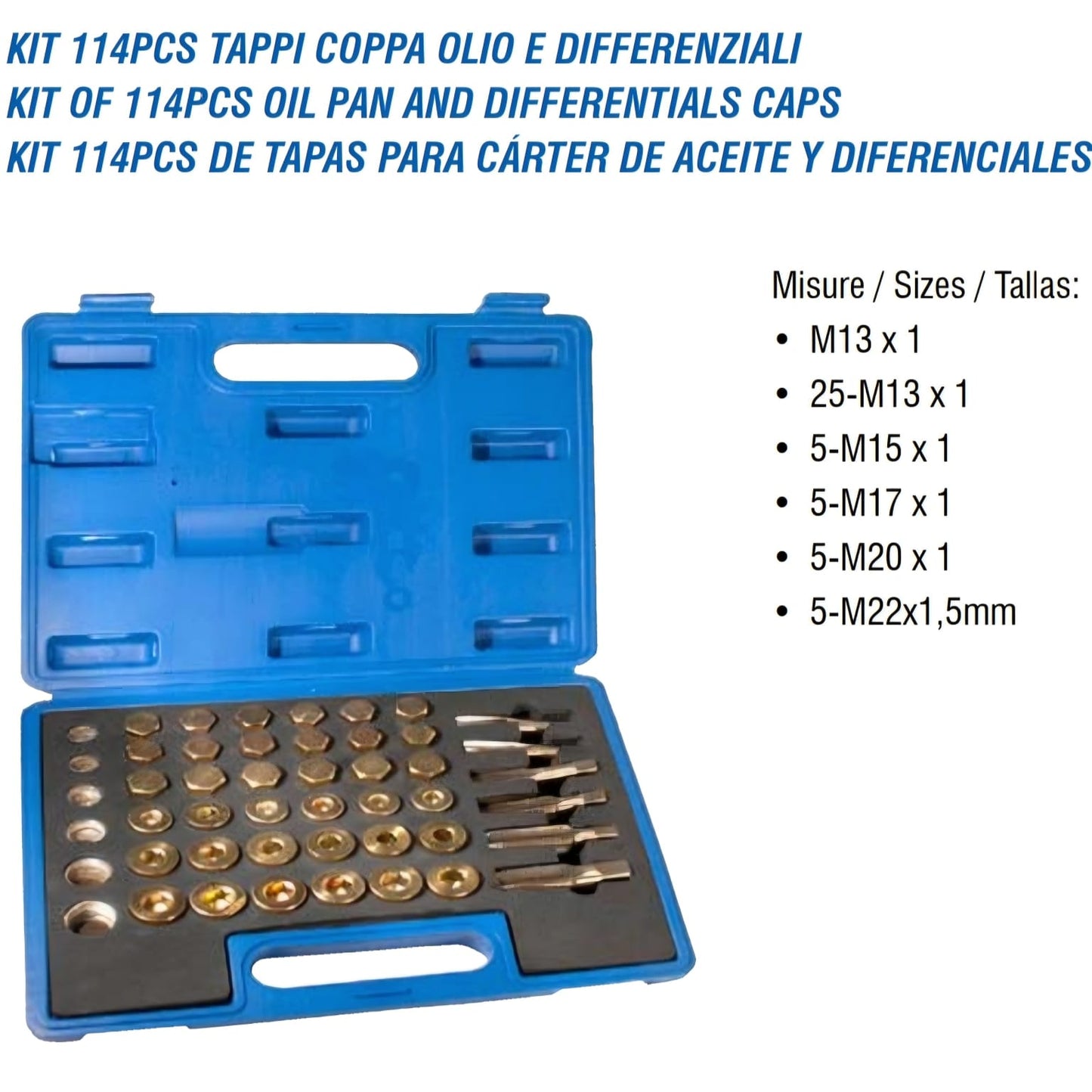 Kit 114 pz. - Tappi coppa olio e Differenziali
