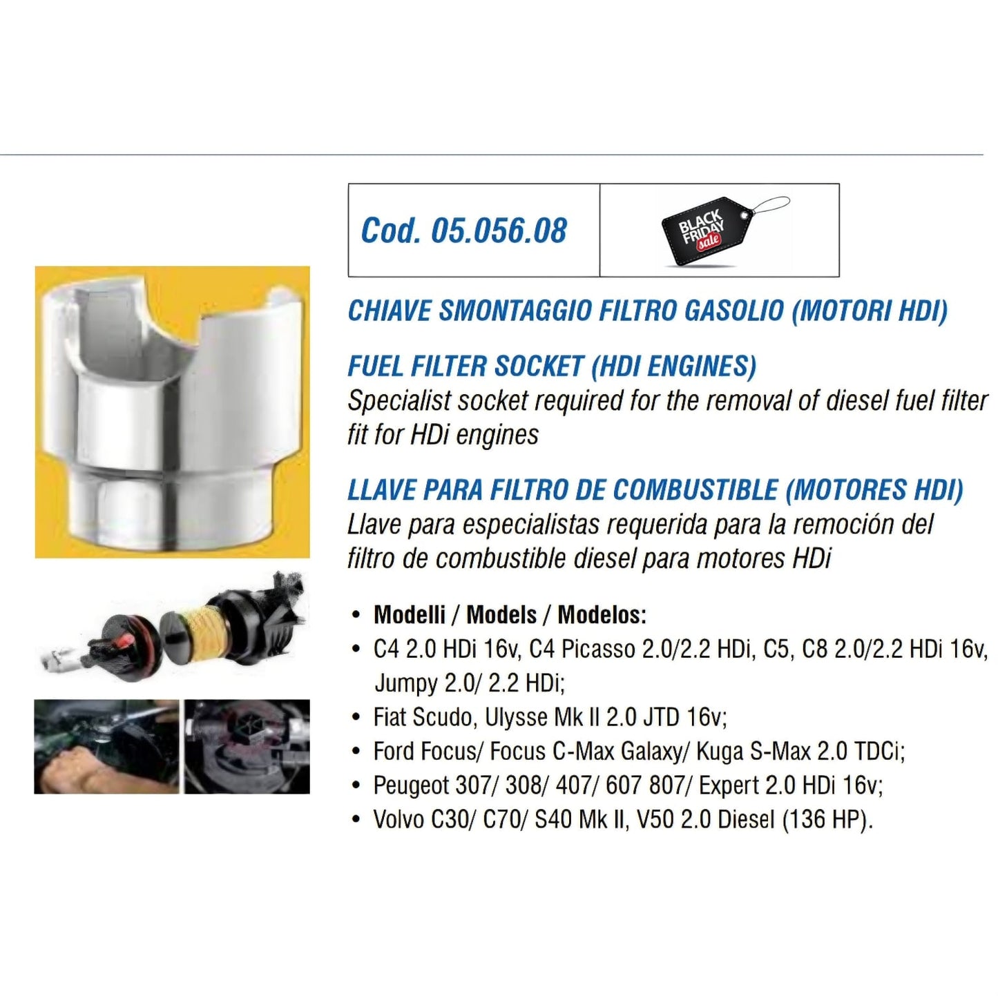 Chiave smontaggio filtro gasolio