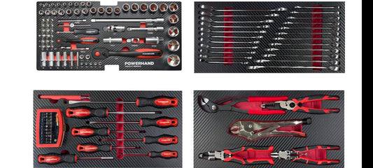Cassetta porta attrezzi POWERHAND, 143 pz