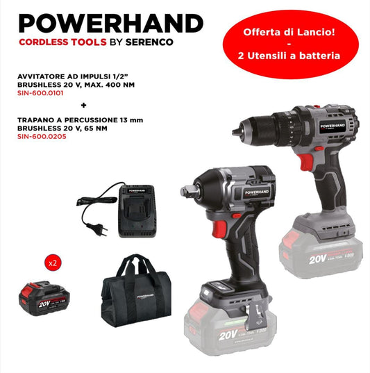 SET PROMO Avvitatore ad impulsi + Trapano a Percussione - Powerhand