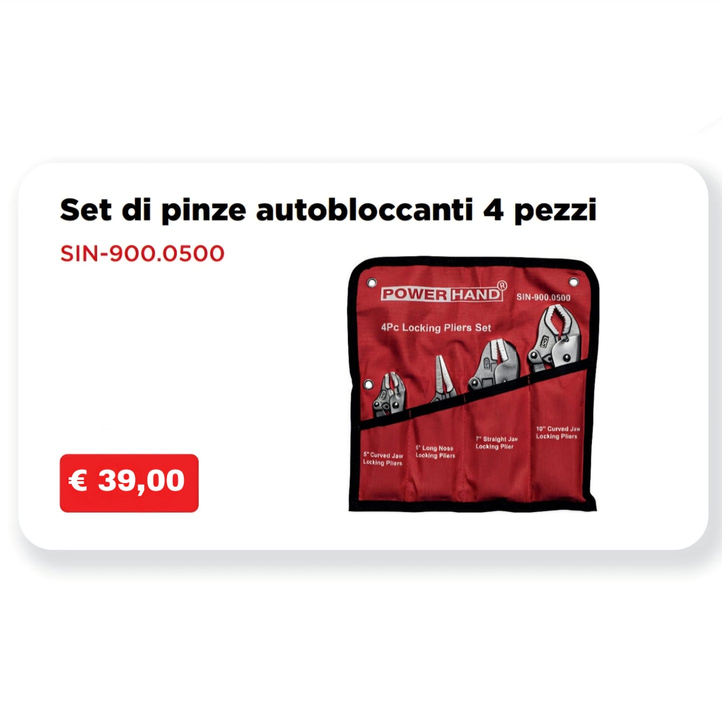 Set di pinze autobloccanti, 4 pz