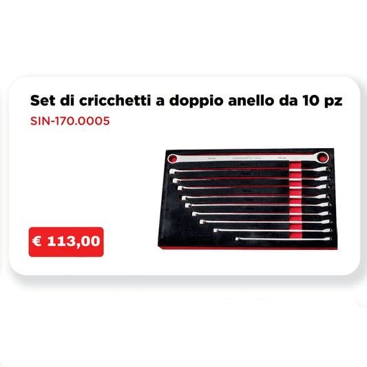 Set di cricchetti a doppio anello - 10 pz