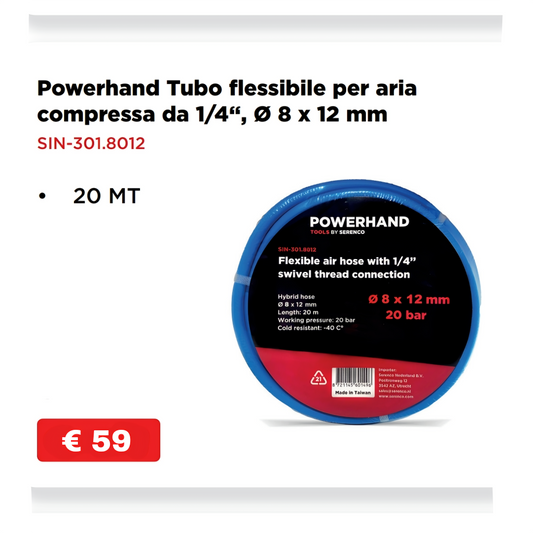Tubo flessibile per aria compressa da 1/4"